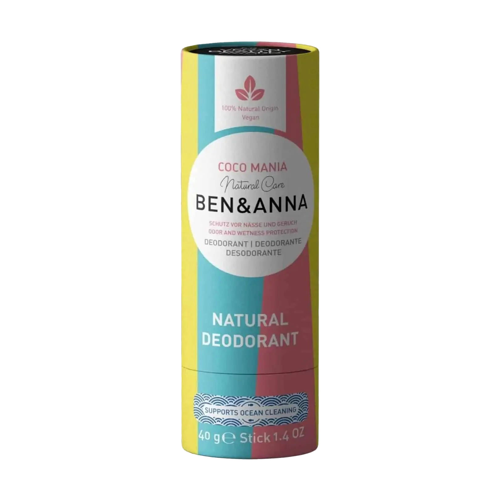 Дезодорант-стік Ben &amp; Anna Natural Deodorant, Coco Mania, в еко упаковці, 40 г